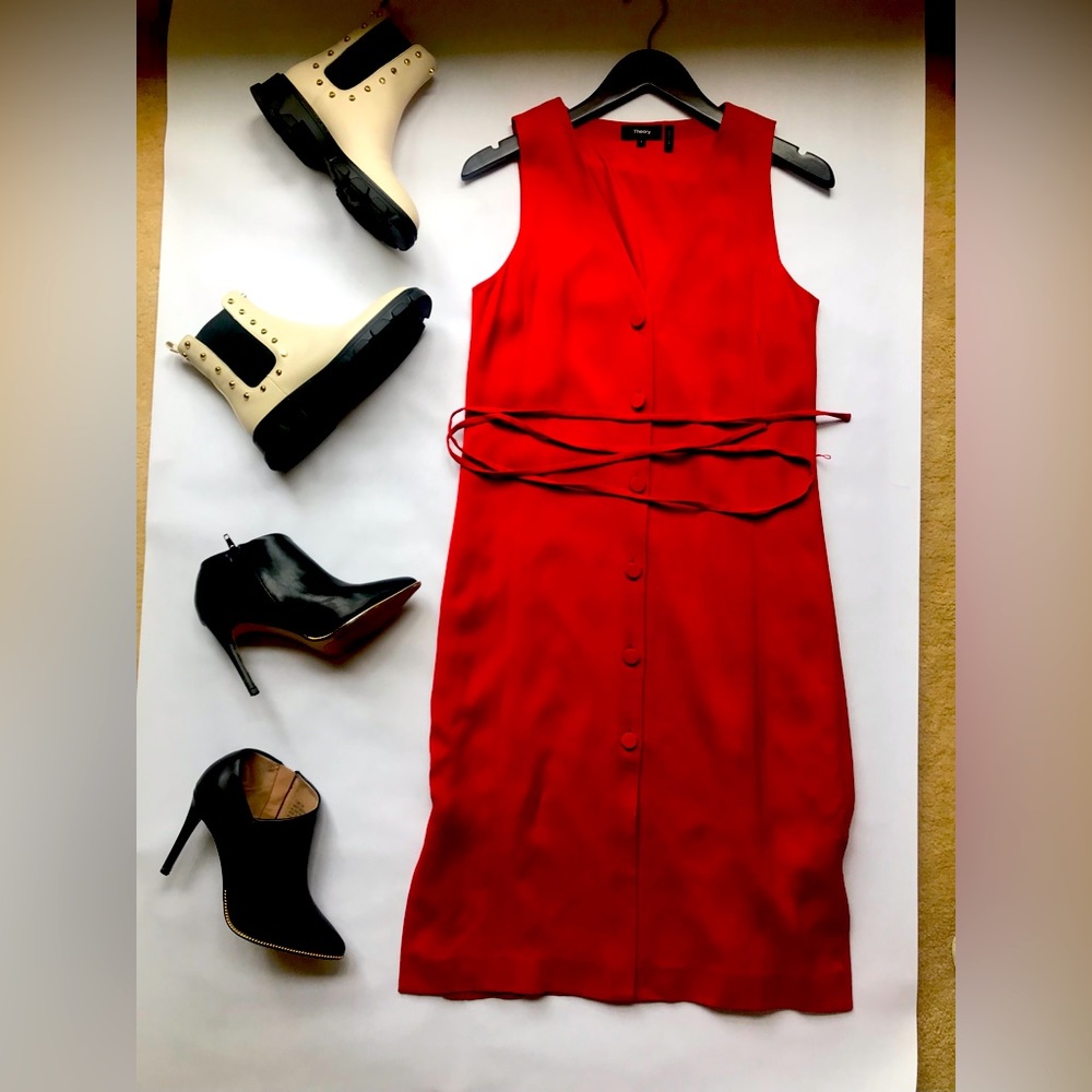 Bright Red Theory Jumper Style Dress